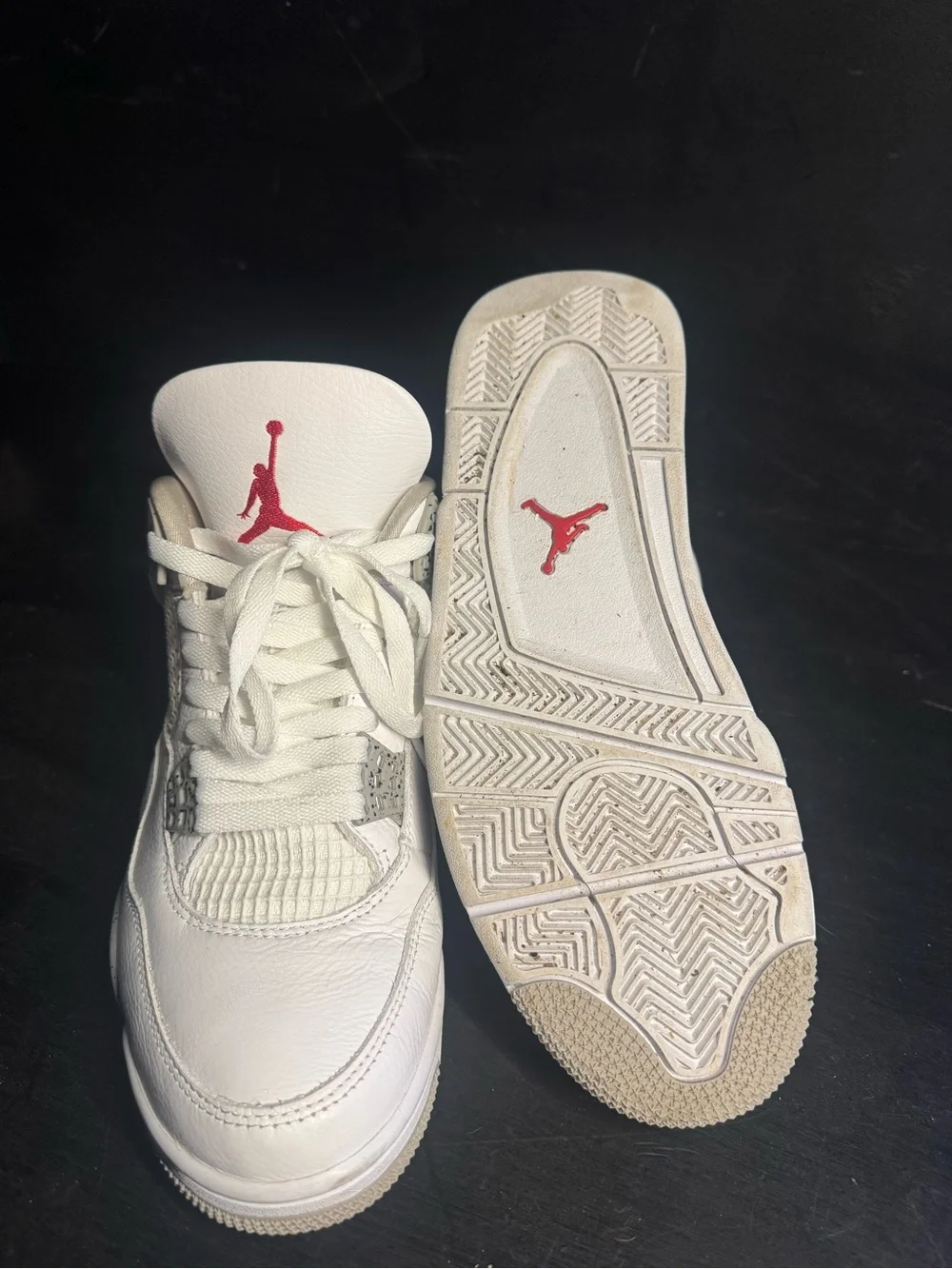 Nike Air Jordan 4 Retro Mens Shoes - White/Gray